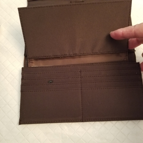 Nine West Brown Trifold Wallet Removable Check Book - Picture 2 of 7